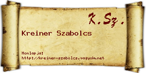 Kreiner Szabolcs névjegykártya