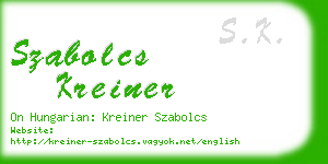 szabolcs kreiner business card